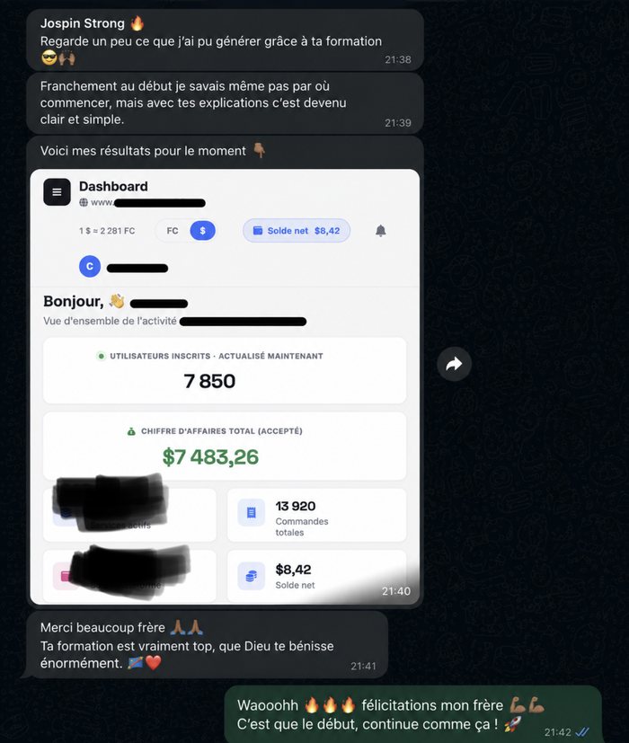 Un élève : 7 850 utilisateurs, 7 483 $ générés